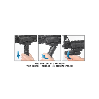 UTG MNT-GRP002SQ 4.7" Low-Pro Combat Foldable Metal Foregrip, QD Lock