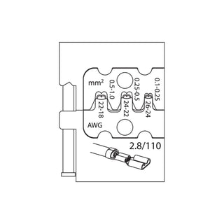 Gedore 1830635 Module insert for flat plugs 2.8
