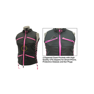 UTG PVC-VF21BP True Huntress Female Sporting Vest, Black/Pink