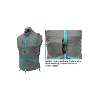 UTG PVC-VF21GB True Huntress Female Sporting Vest, Gray/Blue