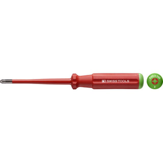 PB Swiss Tools PB 5192.SL 4-200 Classic VDE Slim Screwdriver Pozidriv, Size PZ4