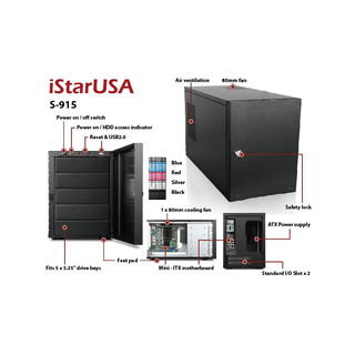 iStarUSA S-915 Compact Stylish 5x 5.25" Bay mini-ITX Tower