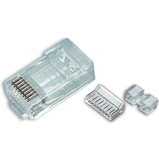 Platinum Tools 106177C RJ45 CAT6 High Performance Round-Solid 3-Prong Modular Plugs, 25-Pack