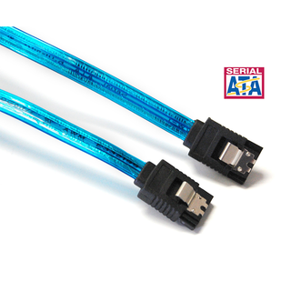 Bytecc SATA-324UVB UV Blue Serial ATA III 6Gbps Cable w/Locking Latch