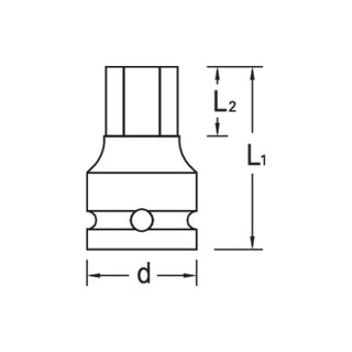 Gedore 1956604 Impact screwdriver bit socket 1 Inch 36 mm