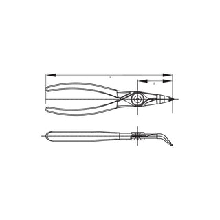 Gedore 2015013 Circlip Pliers For Internal Retaining Rings, Angled 45 Degrees