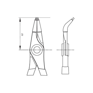 Gedore 2015013 Circlip Pliers For Internal Retaining Rings, Angled 45 Degrees