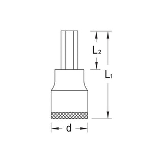 Gedore 6162060 Screwdriver Bit Socket 1/2 Inch, Long 5 mm