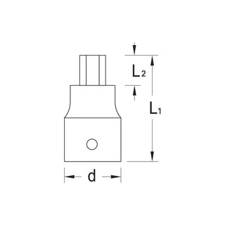 Gedore 1707736 Screwdriver Bit Socket 1/4" Drive Hex 2.5 mm