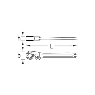 Gedore 6243730 Friction ratchet handle without insert ring 30", 760 mm