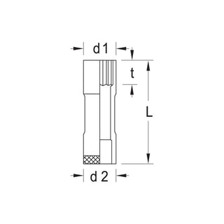 Gedore 6258760 Socket 3/8 Inch, Long 13 mm