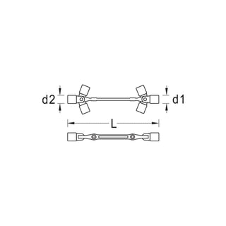 Gedore 6299520 Swivel head wrench double ended 14x15 mm