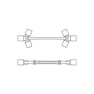 Gedore 6299600 Swivel head wrench double ended 13x17 mm