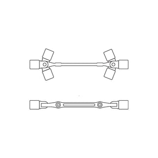 Gedore 6299950 Swivel head wrench double ended 17x19 mm