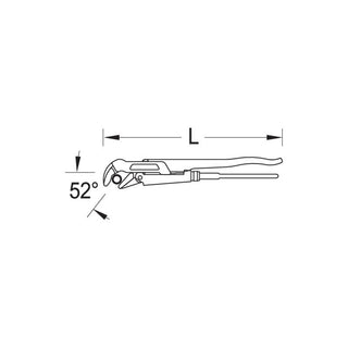 Gedore 6438230 176 1.1/2 Elbow Pipe Wrench 1.1/2 INCH