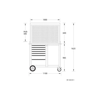 Gedore 6624450 Workbench With Rear Panel