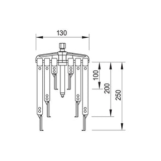 Gedore 8117260 Puller set with 9 legs 130x100/200/250 mm