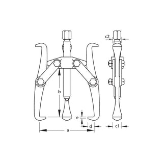 Gedore 8002600 Puller, 2-Arm Pattern 90x80 mm