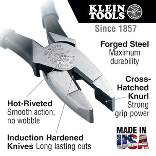 Klein Tools 94155 American Legacy Lineman Pliers and Klein-Kurve Wire Stripper / Cutter