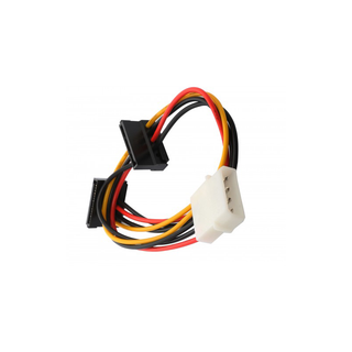 Syba SY-CAB40018 12" Molex to Dual SATA Right Angle Power Cable