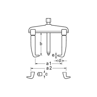 Gedore 2016036 Quick-release puller, 3-arm pattern,130x100 mm