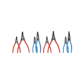 GEDORE 2148692 Set of Circlip Pliers, 8 Piece