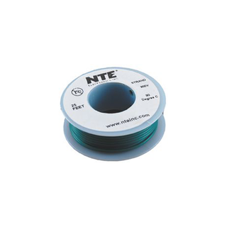 NTE Electronics WH16-05-25 Hook Up Wire 300V 16 Gauge Stranded 25' Green