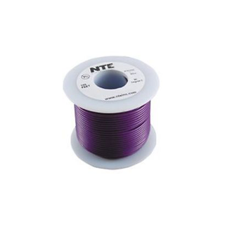 NTE Electronics WH16-07-500 Hook Up Wire 300V 16 Gauge Stranded 500' Violet