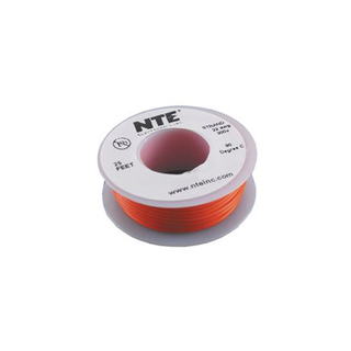 NTE Electronics WH20-03-25 Hook Up Wire 300V 20 Gauge Stranded 25' Orange