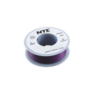 NTE Electronics WH20-07-25 Hook Up Wire 300V 20 Gauge Stranded 25' Violet