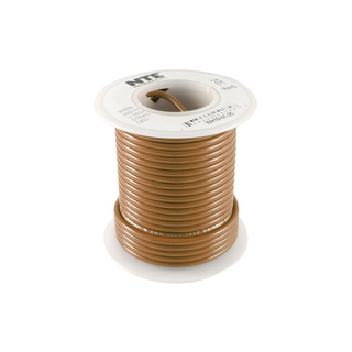 NTE Electronics WH618-01-1000 Hook Up Wire 600V 18 Gauge Stranded 1000' Brown