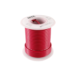 NTE Electronics WH618-02-1000 Hook Up Wire 600V 18 Gauge Stranded 1000' Red