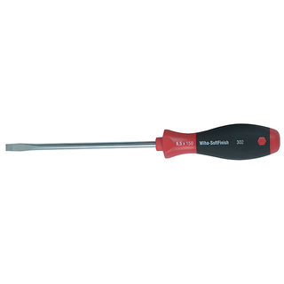 Wiha Tools 30222 SoftFinish Slotted Screwdriver, 6.0 mm x 100 mm