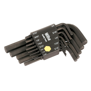 Wiha Tools 35391 Short Arm Hex L-Key Black SAE Set, 13 Piece