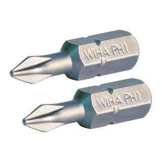 Wiha Tools 71151 #1 x 25mm Phillips Insert Bit, 2 Pack