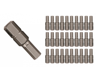 Wiha Tools 72502 1/16" x 25mm Hex Contractor Insert Bit, 30 Pack