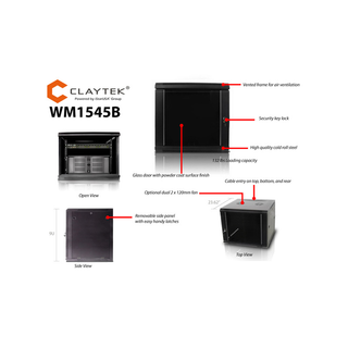 iStarUSA WM1545B 15U 450mm Depth Wallmount Server Cabinet