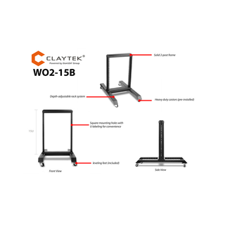 iStarUSA WO2-15B 15U 2 Post Open Frame Rack