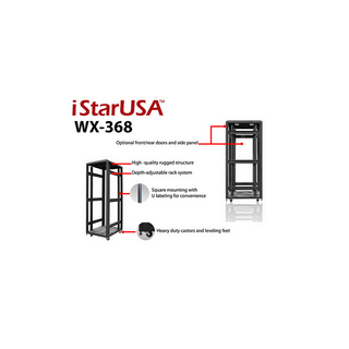 iStarUSA WX-368 36U 4-Post 800mm Open Frame Rack